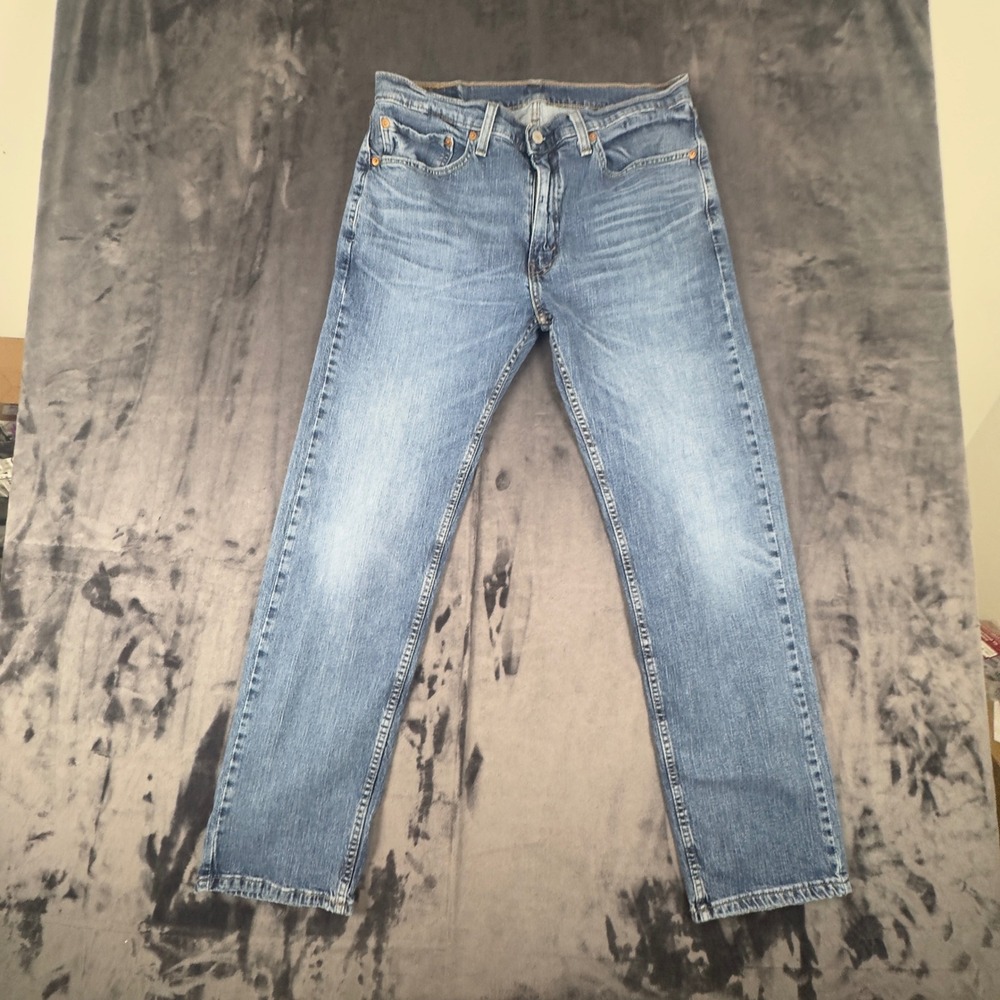 Levi's 505 Regular Fit Jeans Mens 34x32 Blue Medium Wash Straight Leg Denim